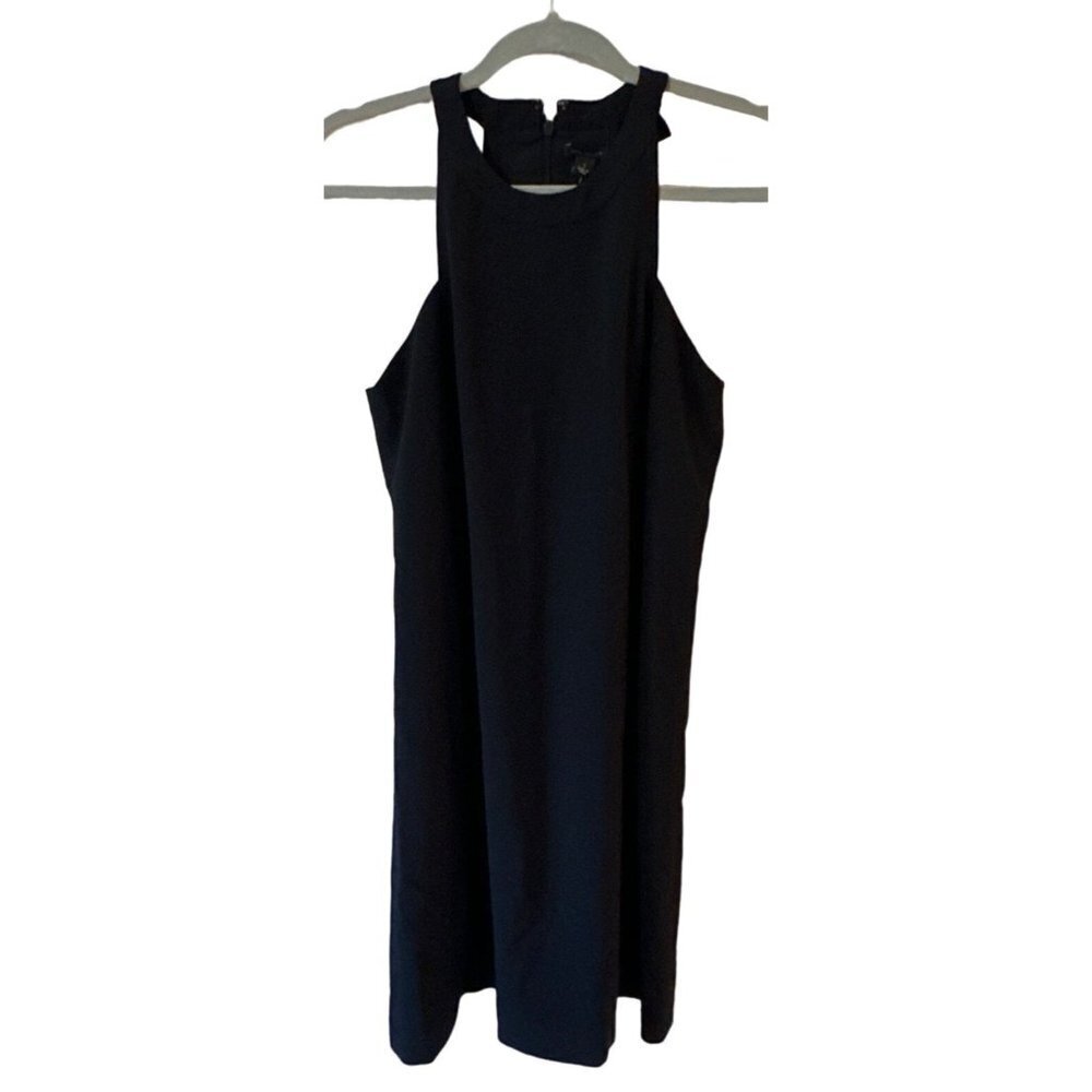 Ann Taylor black lined halter dress size 2 twee whimsigoth 90s office lbd